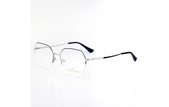 METAL HALF RIM FRAME 54-18 (140) SILVER & BLACK
