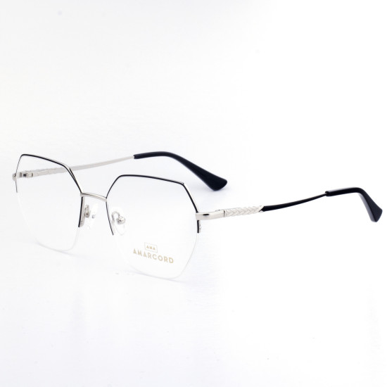 METAL HALF RIM FRAME 54-18 (140) SILVER & BLACK