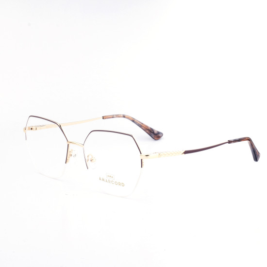 METAL HALF RIM FRAME 54-18 (140) GOLD & GRAY