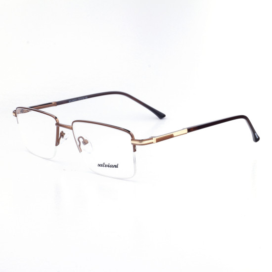 METAL HALF RIM FRAME 53-18 (140) MATT BROWN