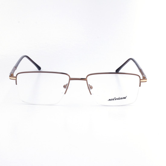 METAL HALF RIM FRAME 53-18 (140) MATT BROWN