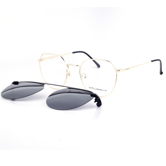 METAL HALF RIM FRAME W/CLIP 52-19 (145) GOLD