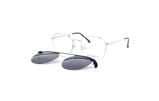 METAL HALF RIM FRAME W/CLIP 52-19 (145) SILVER