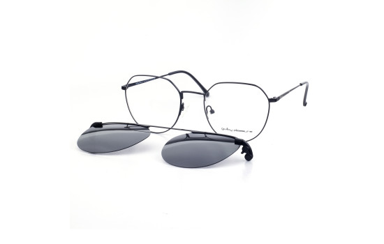 METAL HALF RIM FRAME W/CLIP 52-19 (145) BLACK