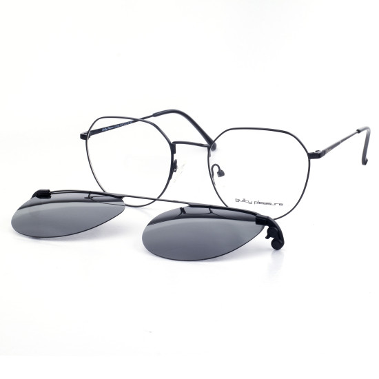 METAL HALF RIM FRAME W/CLIP 52-19 (145) BLACK