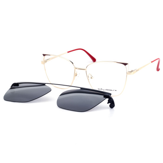 METAL HALF RIM FRAME W/CLIP 54-17 (140) GOLD & BUR