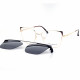 METAL HALF RIM FRAME W/CLIP 54-17 (140) GOLD & GRE