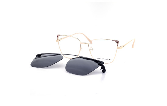METAL HALF RIM FRAME W/CLIP 54-17 (140) GOLD & BRO