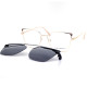 METAL HALF RIM FRAME W/CLIP 54-17 (140) GOLD & BRO