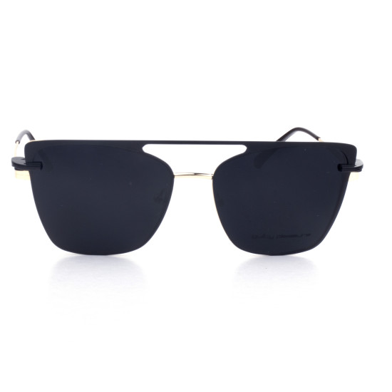 METAL HALF RIM FRAME W/CLIP 54-17 (140) GOLD & GRE