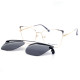 METAL HALF RIM FRAME W/CLIP 54-17 (140) GOLD & BLU