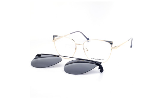 METAL HALF RIM FRAME W/CLIP 53-19 (145) GOLD & BLU