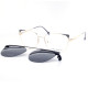 METAL HALF RIM FRAME W/CLIP 53-19 (145) GOLD & BLU