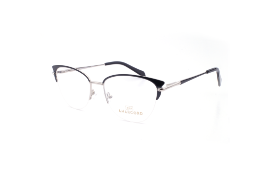 METAL HALF RIM FRAME 53-17 (140) BLACK & SILVER