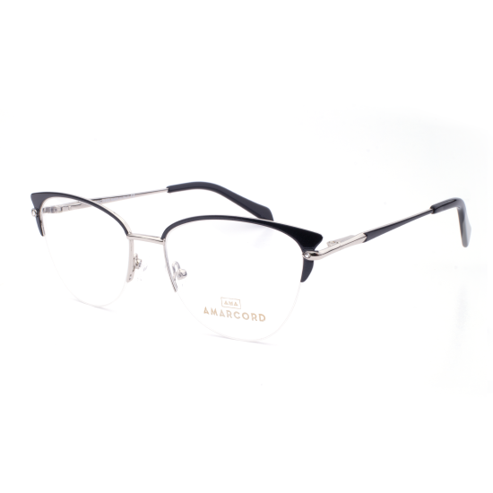METAL HALF RIM FRAME 53-17 (140) BLACK & SILVER
