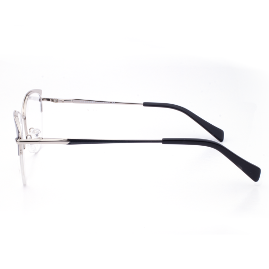METAL HALF RIM FRAME 53-17 (140) BLACK & SILVER