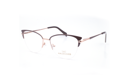 METAL HALF RIM FRAME 53-17 (140) BROWN & GOLD