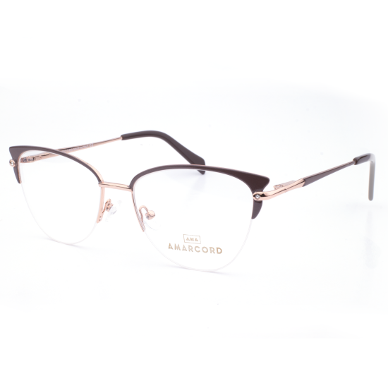 METAL HALF RIM FRAME 53-17 (140) BROWN & GOLD