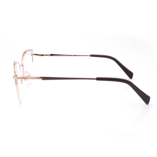 METAL HALF RIM FRAME 53-17 (140) BROWN & GOLD