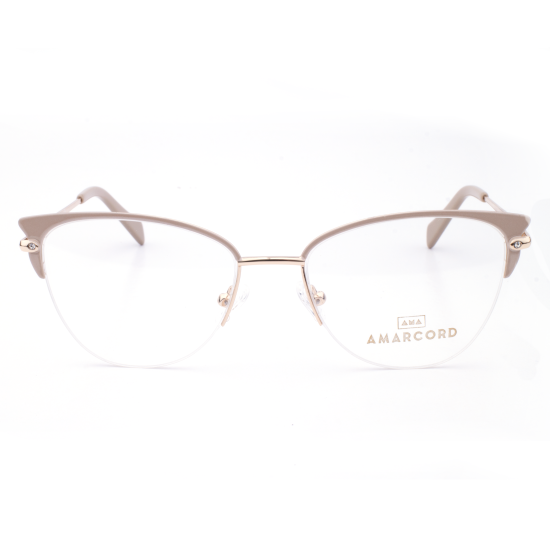METAL HALF RIM FRAME 53-17 (140) CREAM & GOLD