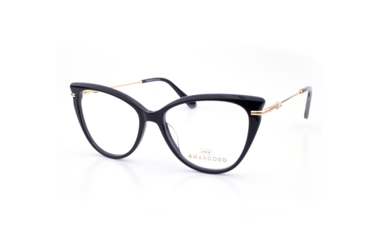 PLASTIC OPTICAL FRAME 54-16 (140) BLACK & GOLD