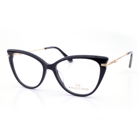 PLASTIC OPTICAL FRAME 54-16 (140) BLACK & GOLD