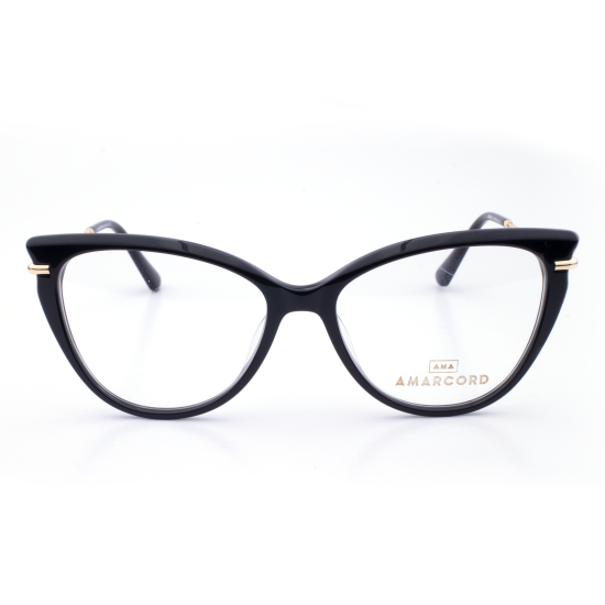 PLASTIC OPTICAL FRAME 54-16 (140) BLACK & GOLD