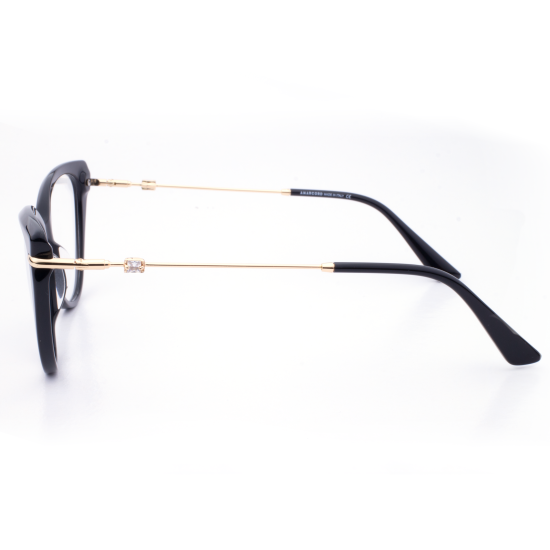 PLASTIC OPTICAL FRAME 54-16 (140) BLACK & GOLD