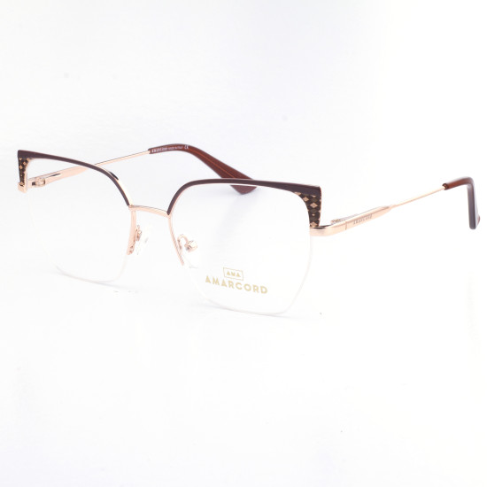 METAL HALF RIM FRAME 52-18(140) BROWN DEMI