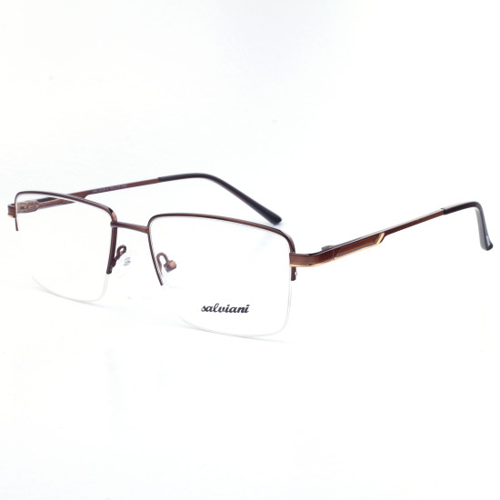 METAL HALF RIM FRAME 55-17 (140) MATT BROWN